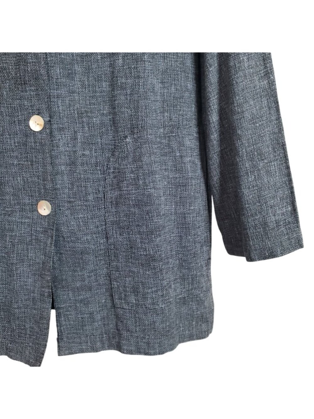 Dialogue Size 1X Set Top Pants Linen Cotton Outfit Button Jacket Striped Pull On - Picture 10 of 12